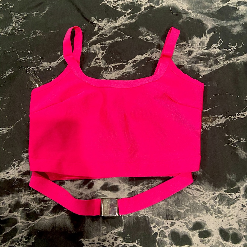 Hot Pink Cropped Tank Top